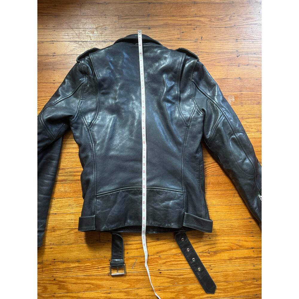 Men's Vintage High-Quality Black Leather Motorcycle Jacket, S - Picture 11 of 14
